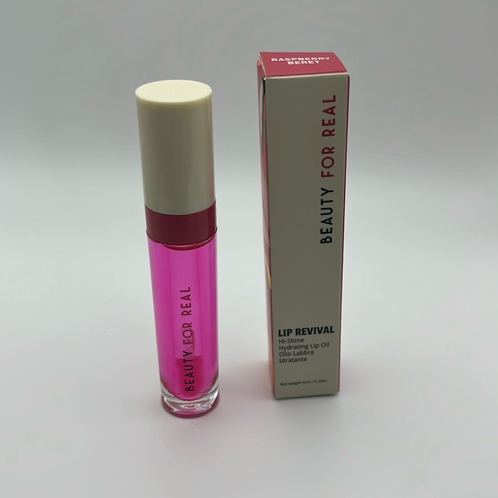 🔴 SOLD 🔴 🆕 BEAUTY FOR REAL Lip Revival Hi-Shine Hydrating Lip OilRaspberry Beret